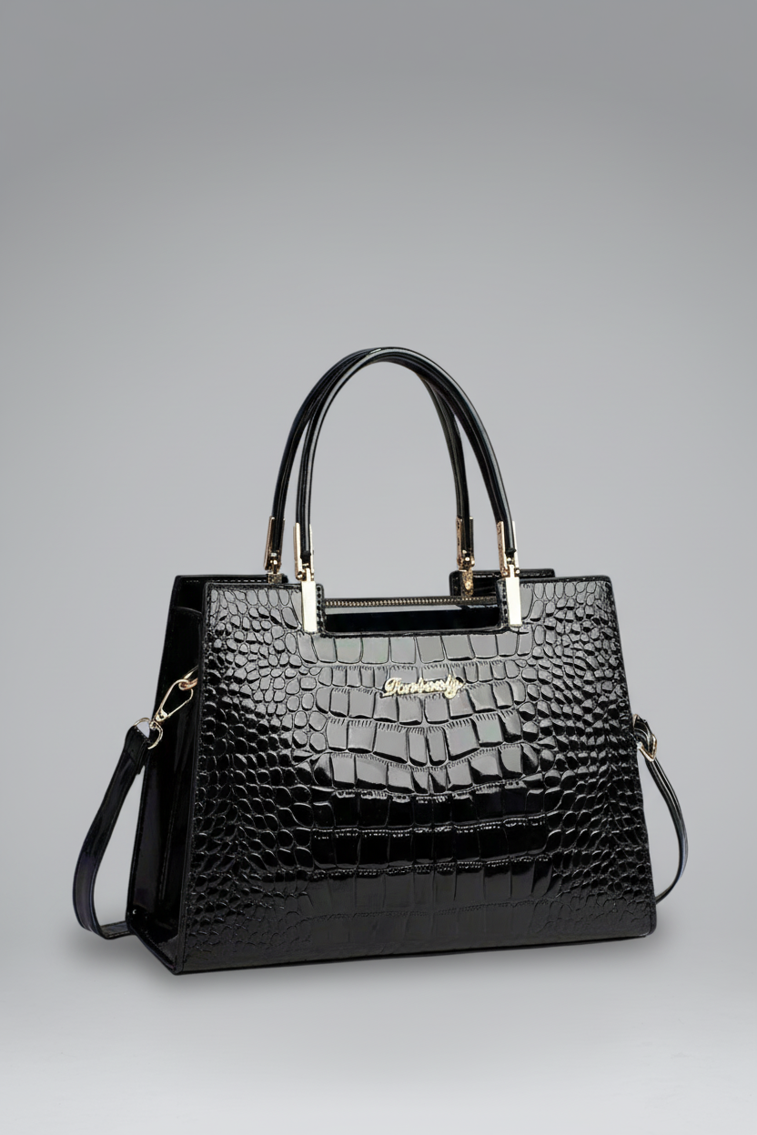 Maison Celin -  Glänzende Krokodilledermuster-Handtasche