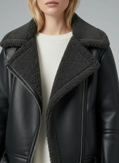 Detail shot of Pina Lederjacke