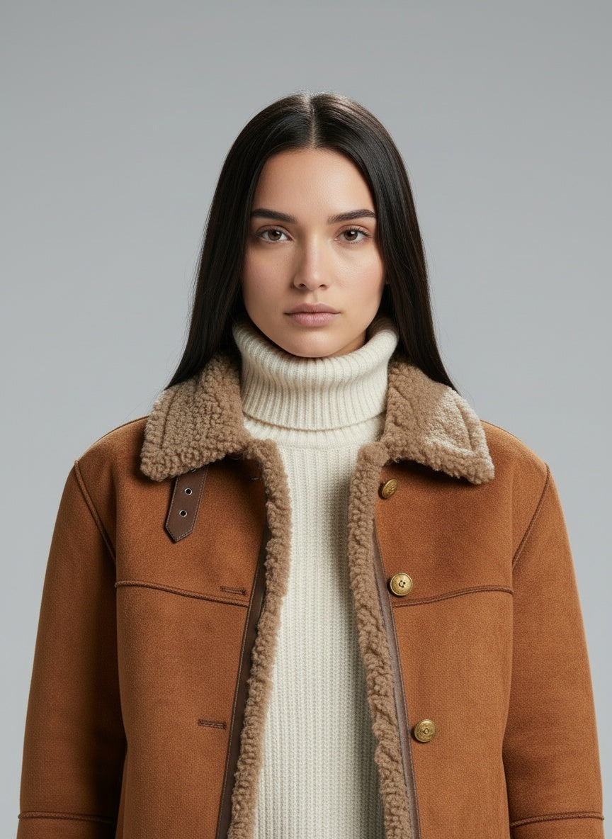 Close-up of the model wearing EMILY™ | Herbstjacke