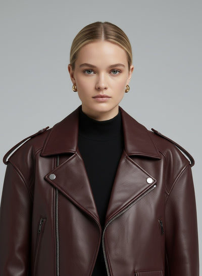 Close-up of the model wearing Léa™ | Statement-Jacke