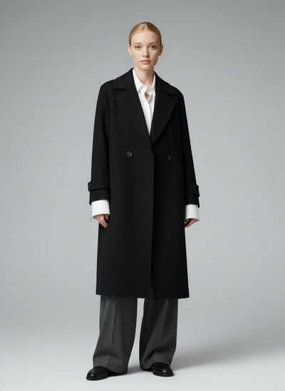 Full body view of the model wearing Isabelle Hart™ | Raffinierter Mantel