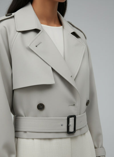 Detail shot of City Sleek | Stadtrischer Trenchcoat
