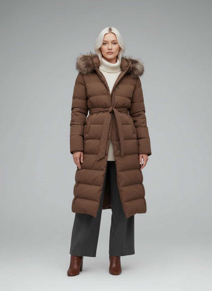 Full body view of the model wearing Zita Kapuzen Parker