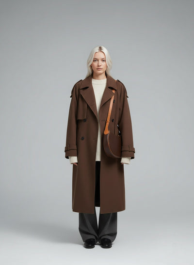 Full body view of the model wearing Marlene | Oversized-Mantel