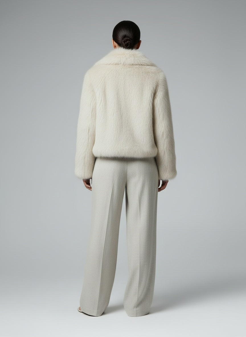 Back pose of the model wearing Alvyra - Teddy Jack