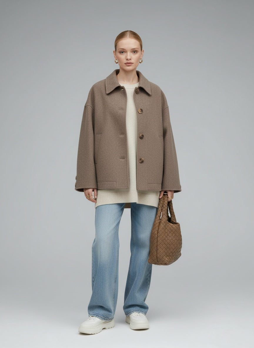 Full body view of the model wearing Sofie™ | Wollmischung Jack