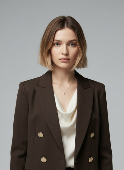 Close-up of the model wearing Esmée - 2-teiliges Classic Set