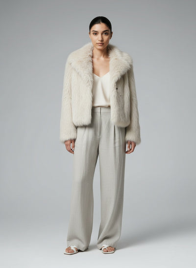 Full body view of the model wearing Alvyra - Teddy Jack