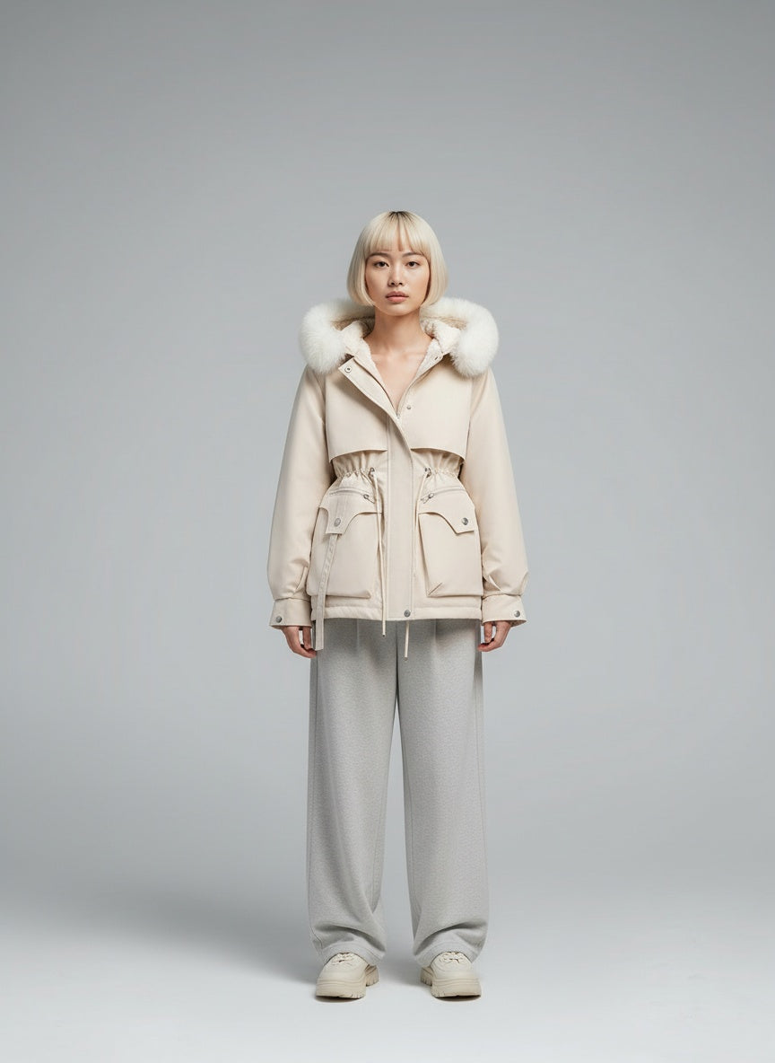 Full body view of the model wearing Marlen™ | Eleganter Wintermantel