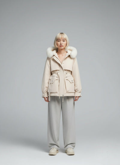 Full body view of the model wearing Marlen™ | Eleganter Wintermantel