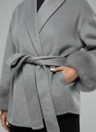 Detail shot of Linora Wollmantel