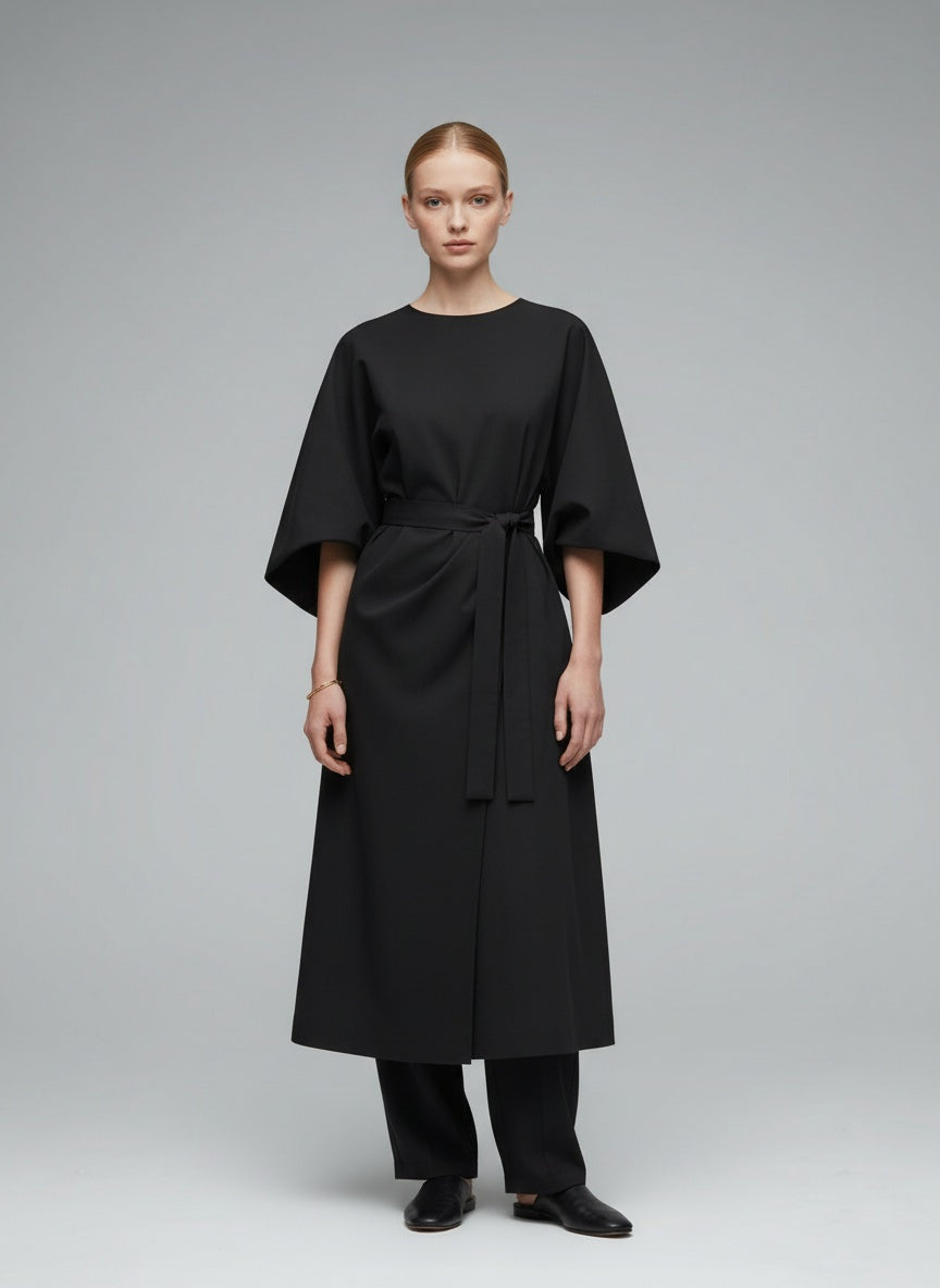 Full body view of the model wearing Cyvion - Zeitloses, Elegantes Kleid mit Raffinierten Details