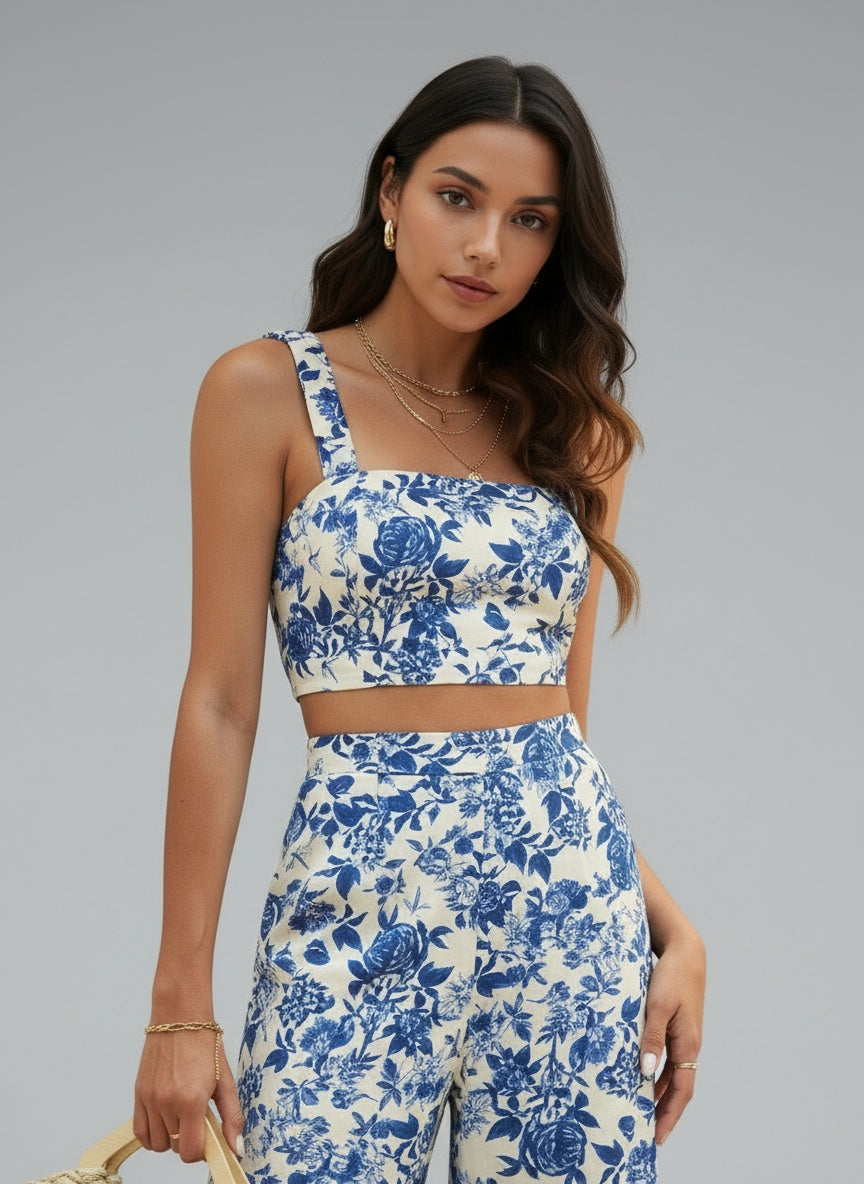 Close-up of the model wearing Hallie ™ | Wunderschönes Set aus zwei Teilen