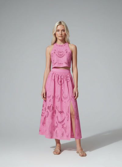 Full body view of the model wearing Olympe™ | Luftiges Spitzen-Set