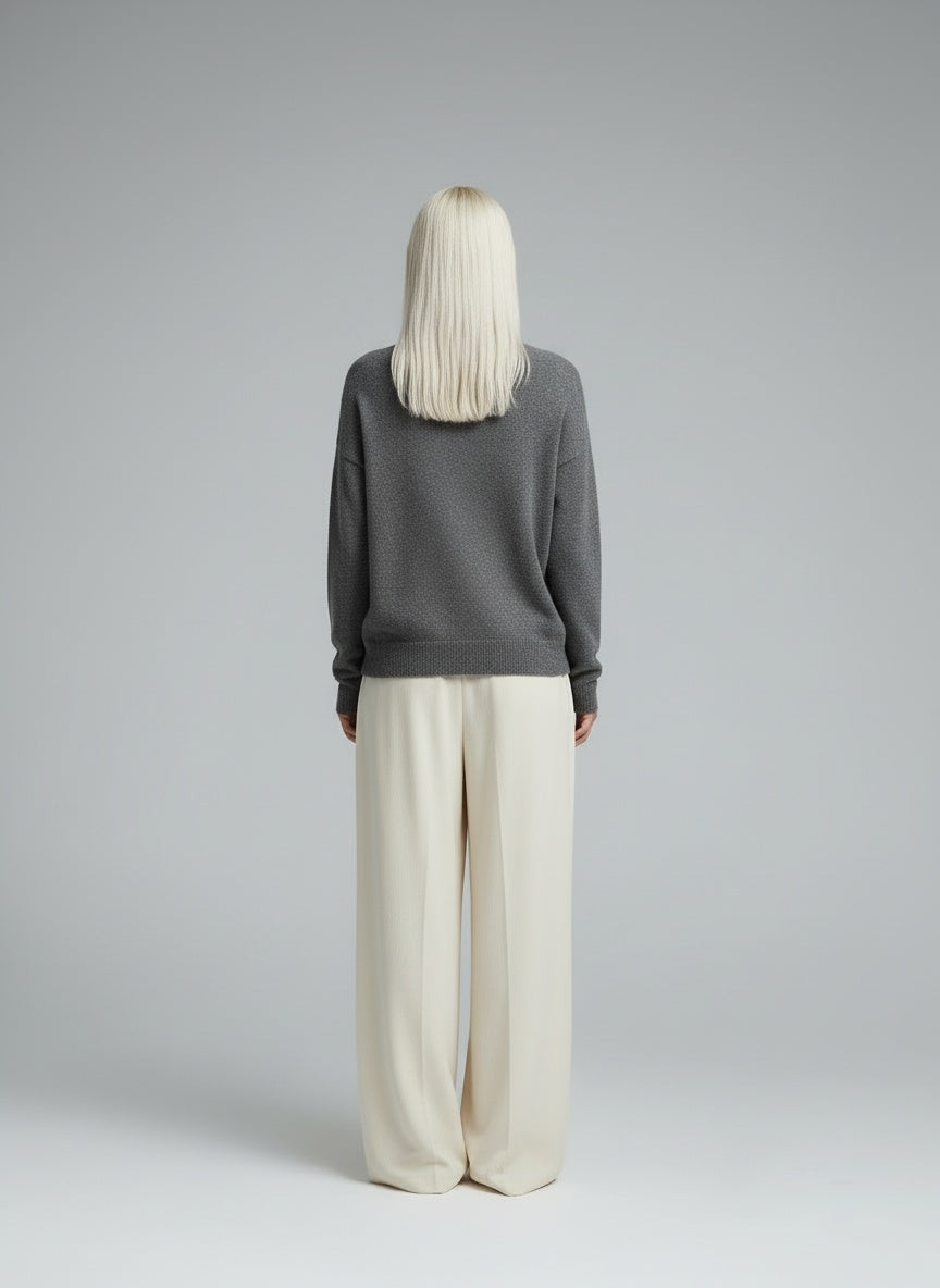 Back pose of the model wearing Alina | Elegante Weste