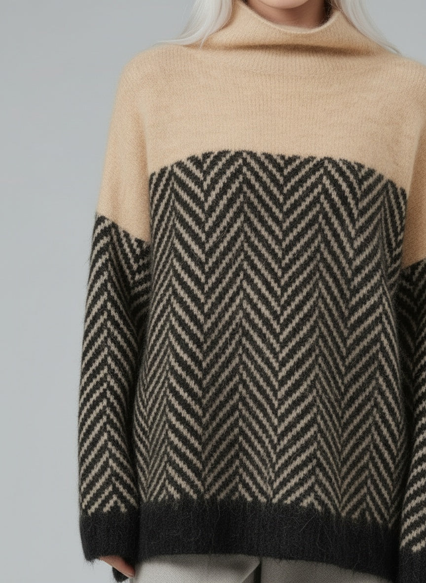 Detail shot of ADELIE | Premium Rollkragen aus edlem Strick