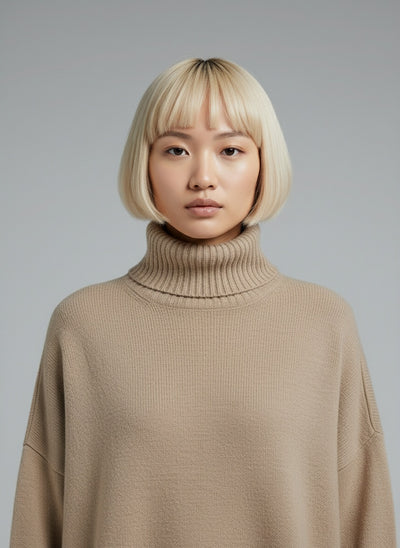 Close-up of the model wearing Clara™ | Anzugset – Zeitlose Eleganz & Stil