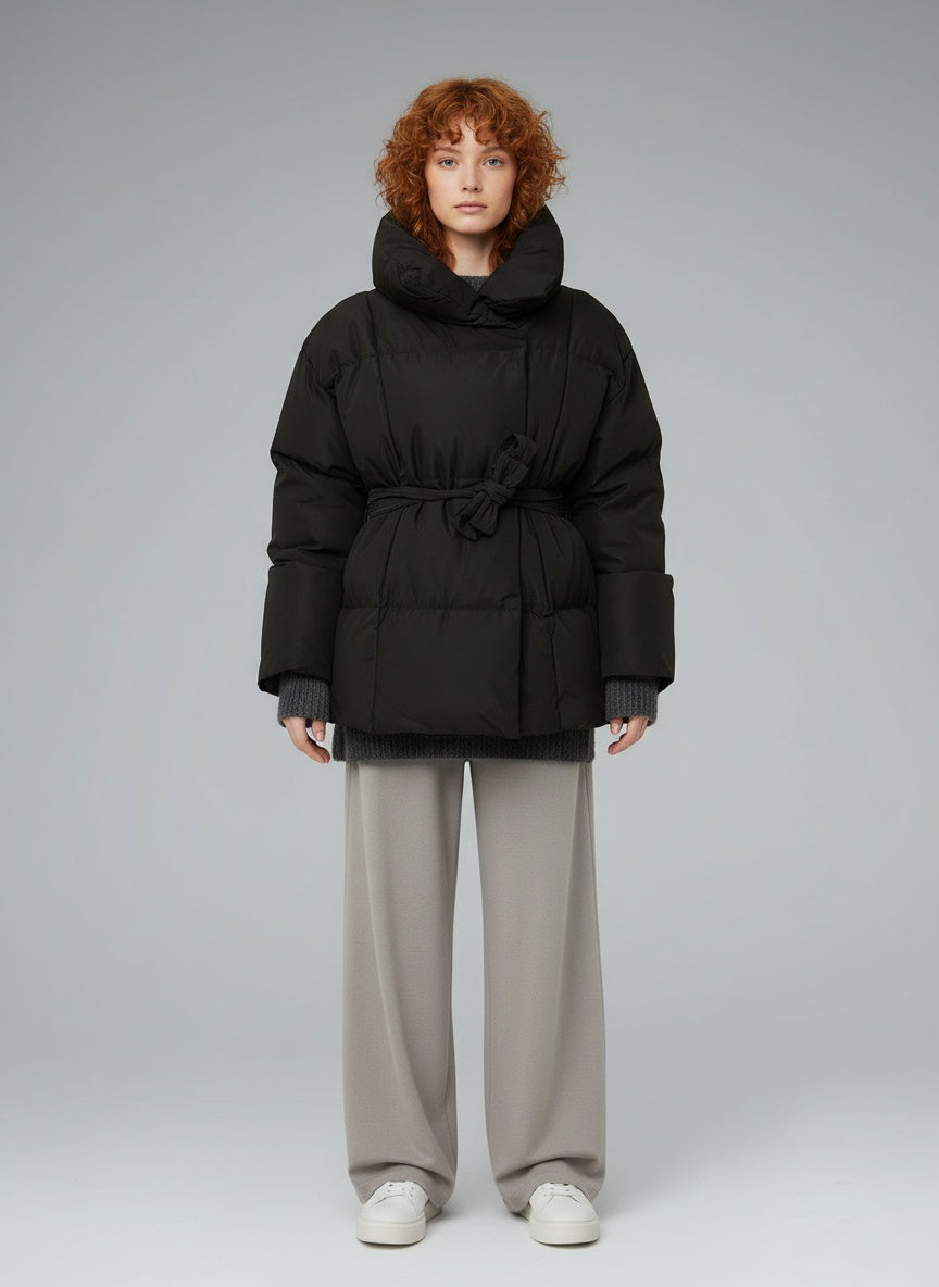 Full body view of the model wearing Kerry Puffer Jacke