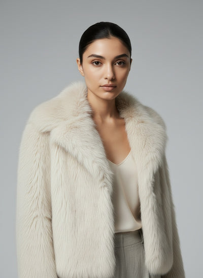 Close-up of the model wearing Alvyra - Teddy Jack