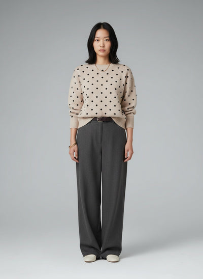 Full body view of the model wearing Luna | Polkadot Pullover