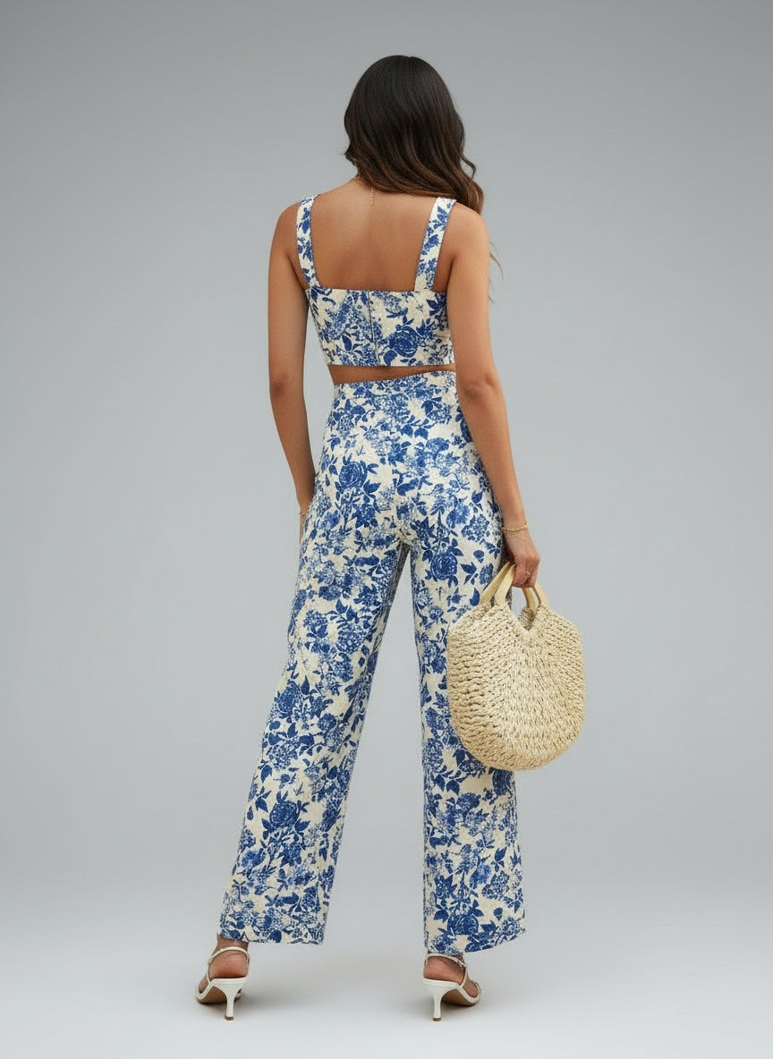 Back pose of the model wearing Hallie ™ | Wunderschönes Set aus zwei Teilen